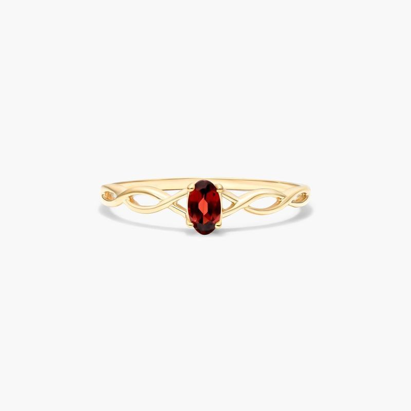 Gold Infinity Garnet Ring