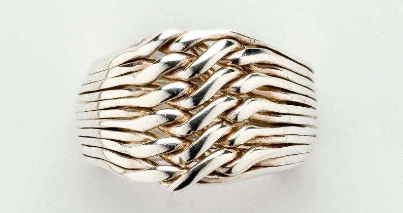 12 band puzzle ring, yellow gold