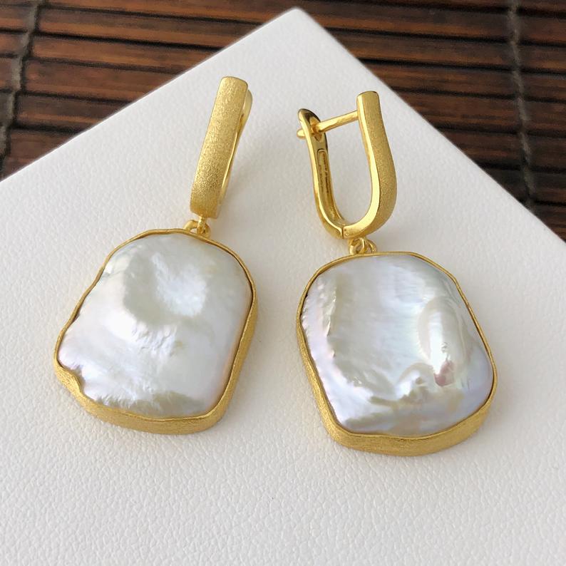 Chunky Baroque Pearl Earrings