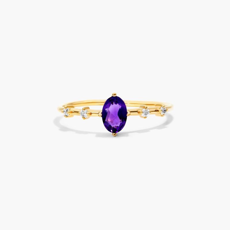 Amethyst and Diamond Ring