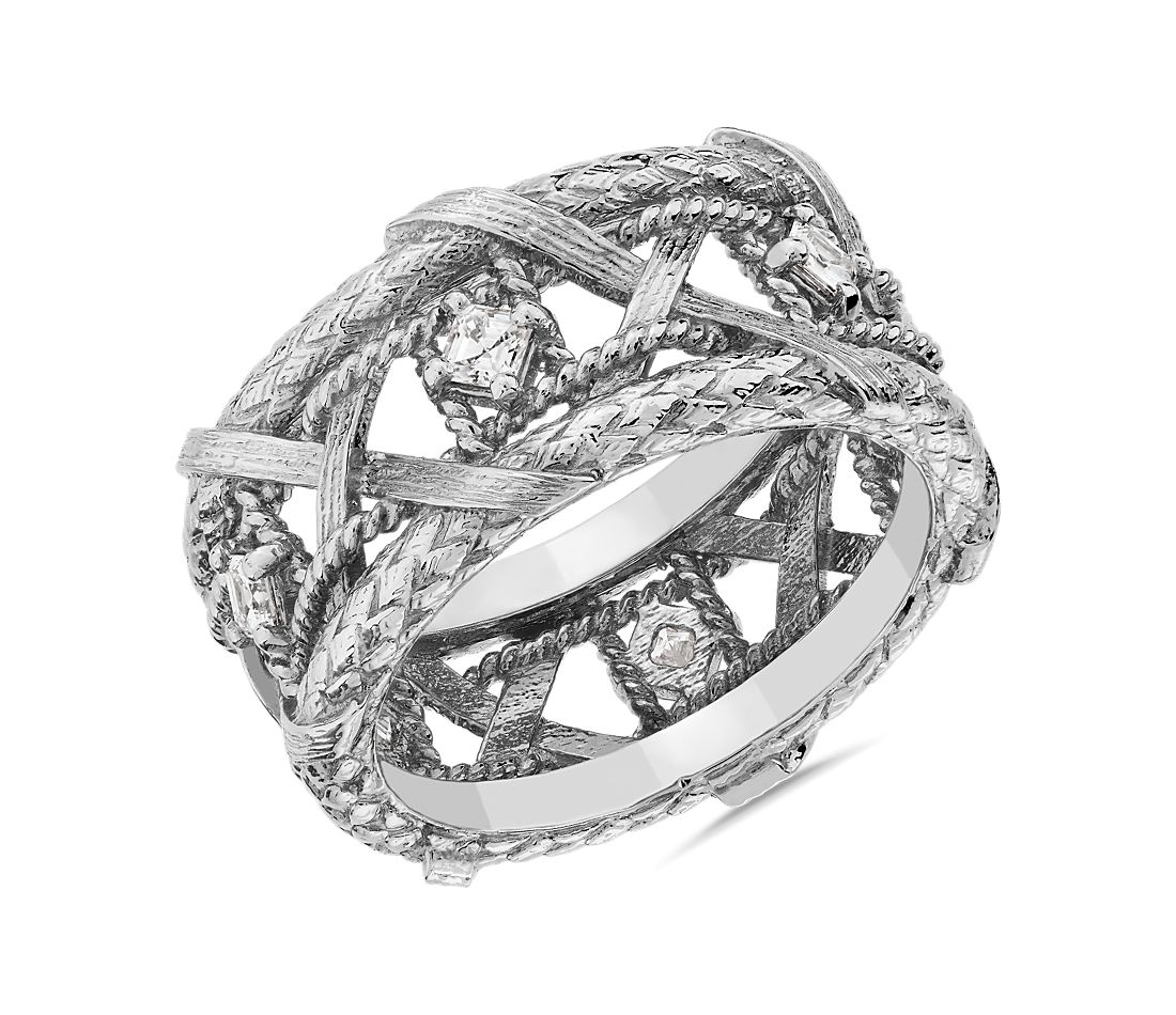 Bella Vaughan Basket Weave Diamond Eternity Ring