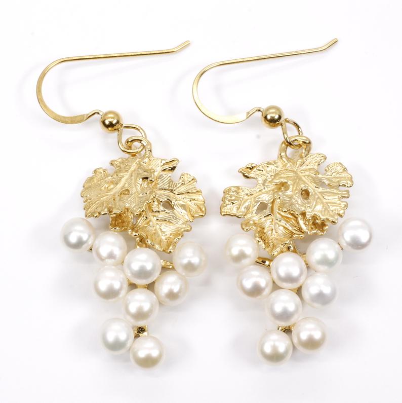 Pearl Grape Earrings
