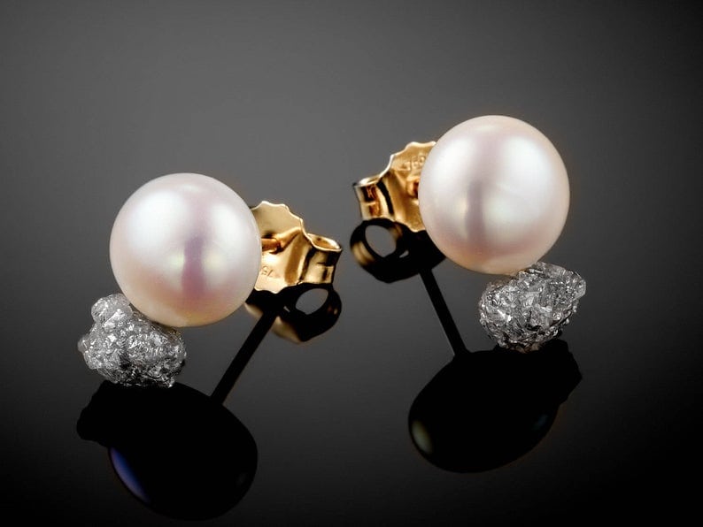 Pearl and Diamond Studs