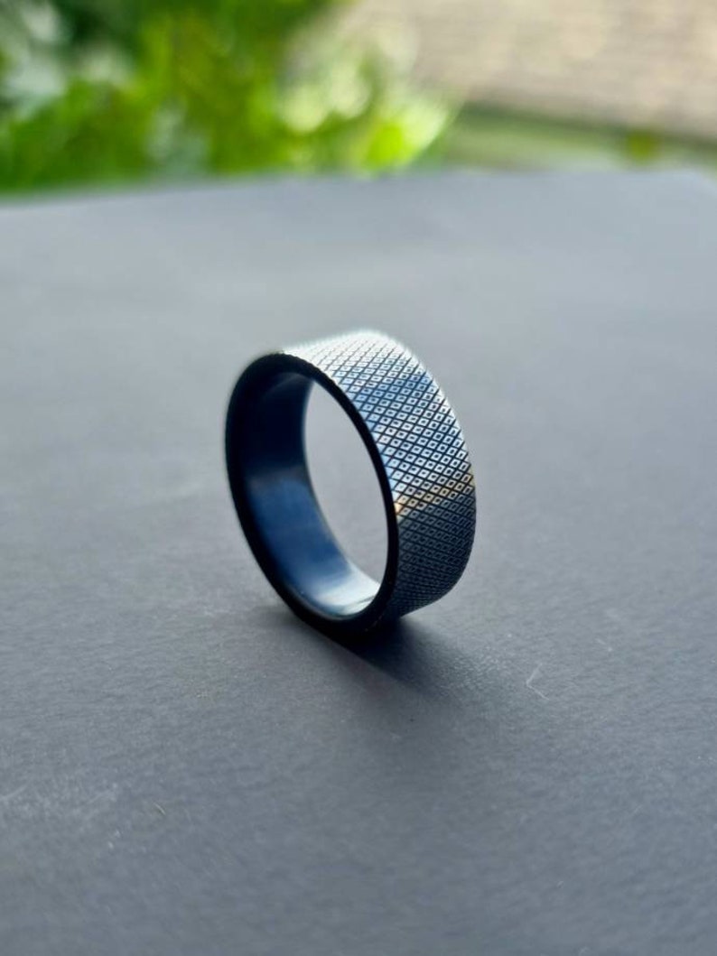 Knurled Titanium Wedding Ring