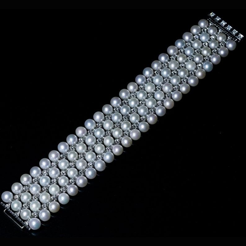Art Deco Pearl Cuff