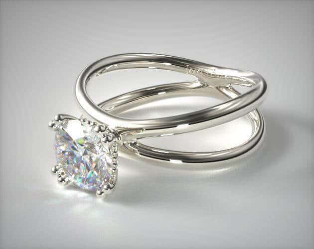 6 prongs asscher engagement ring