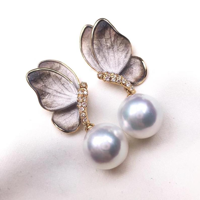 Butterfly Pearl Earrings