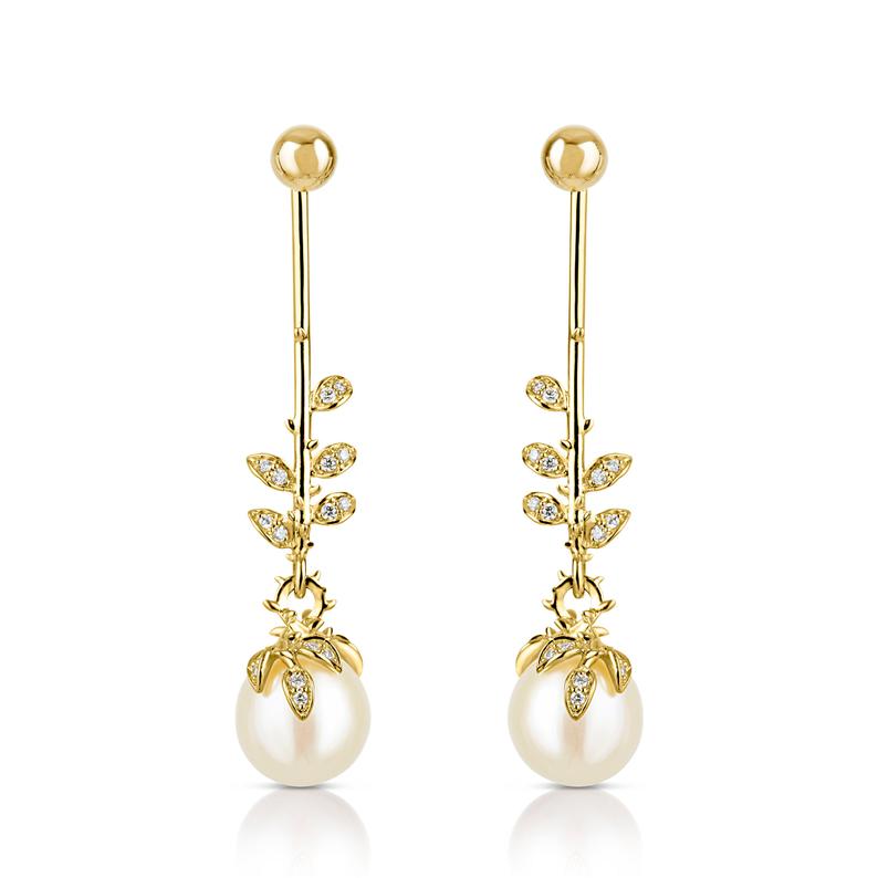 Vine Pearl Drop Earrings