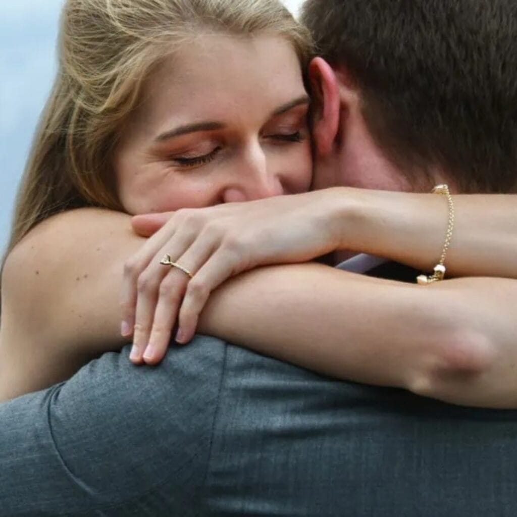 image of couple hugging