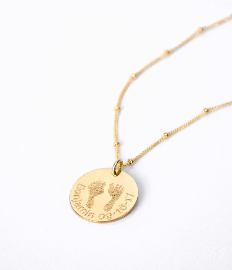 actual baby footprint pendant as push gift
