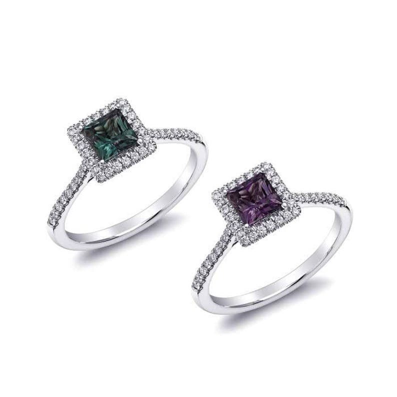 Alexandrite engagement ring