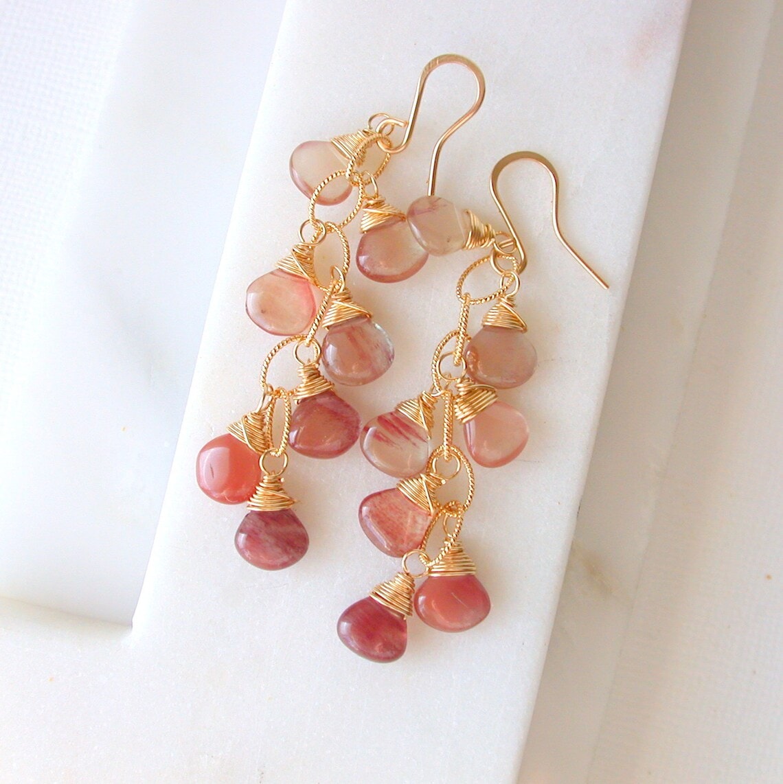 andesine labradorite chandelier earrings