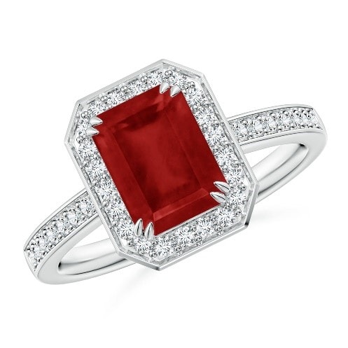Ruby engagement ring in white gold