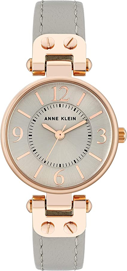 anne klein womens leather strap watch