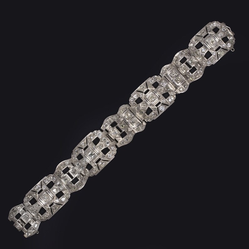 Antique peruzzi cut diamond bracelet