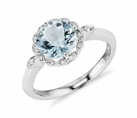 Aquamarine engagement ring