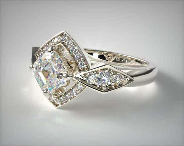 art deco asscher engagement ring