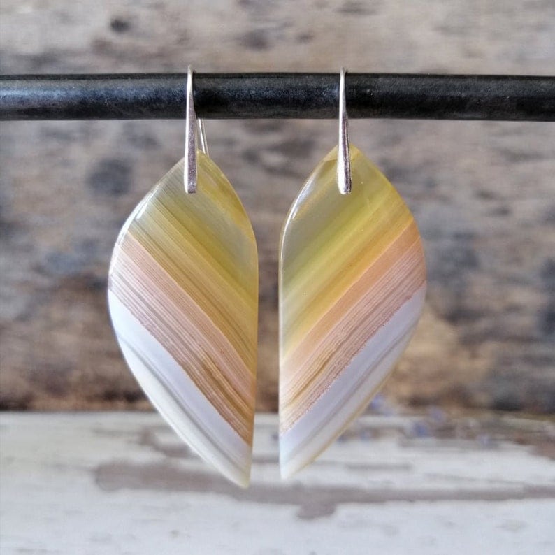 Banded agate earrings