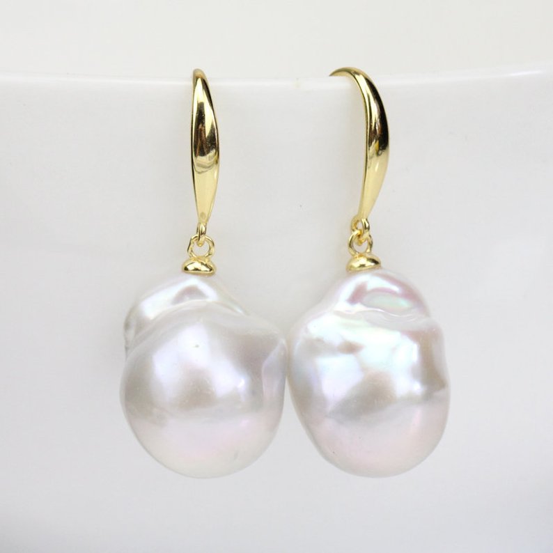baroque pearl drop earrings