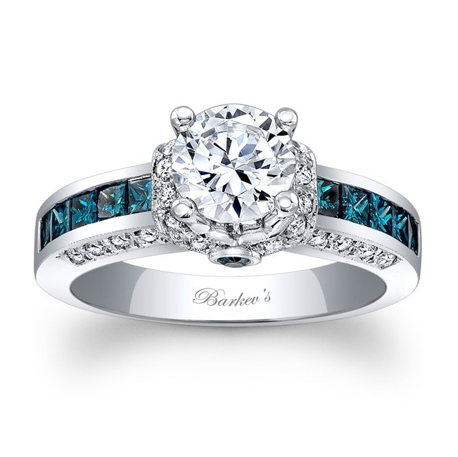 Blue Diamond Moissanite Ring