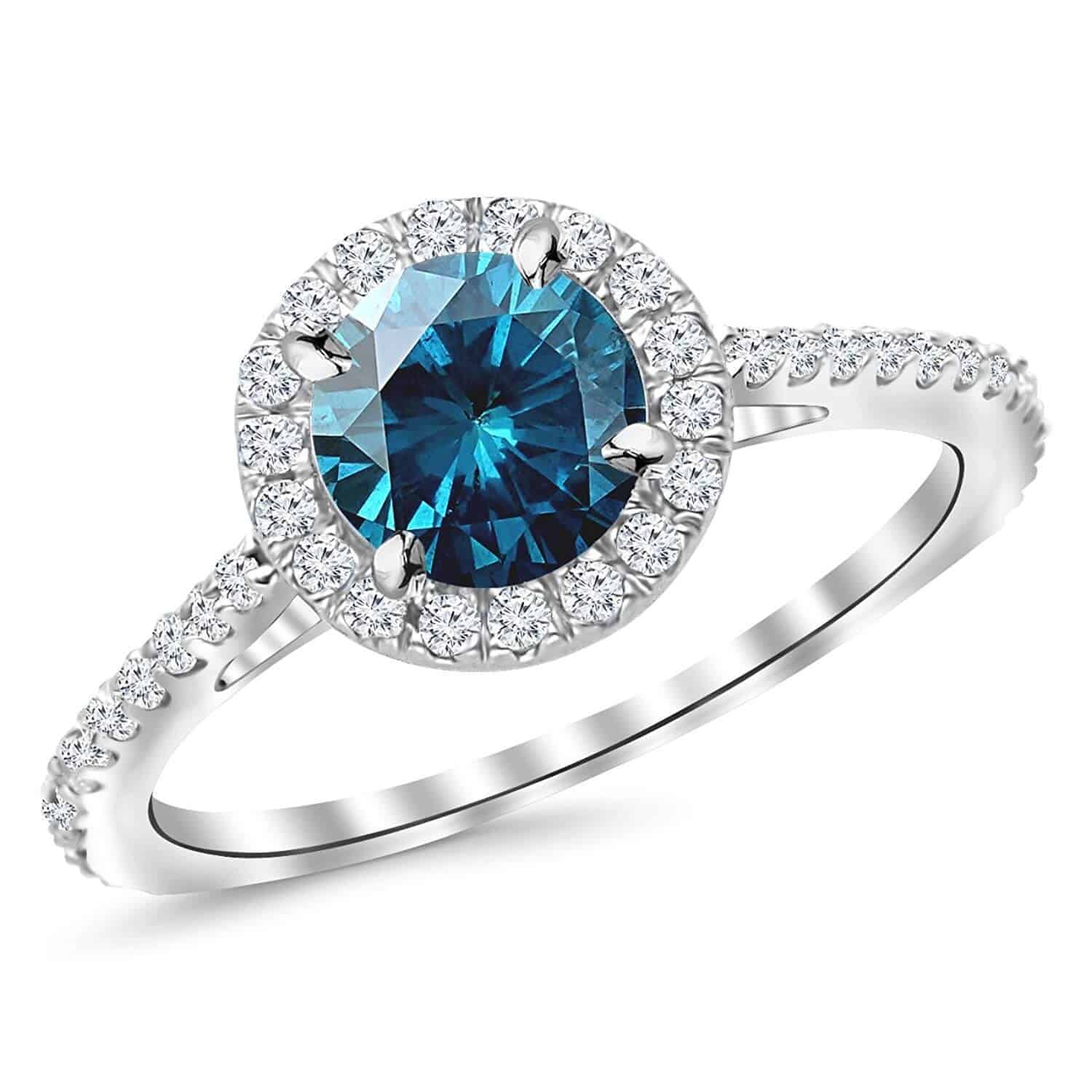 Blue Diamond Ring