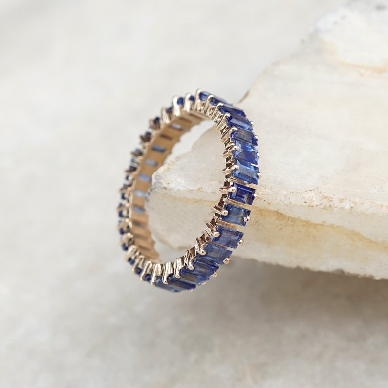 blue sapphire eternity band