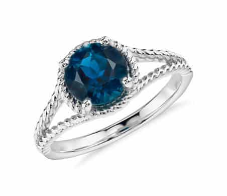 Blue Topaz Engagement Ring