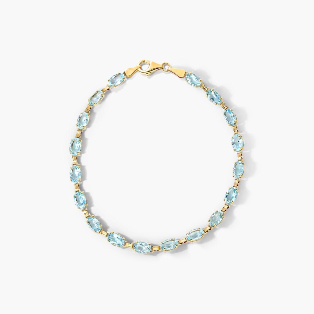 blue topaz line bracelet