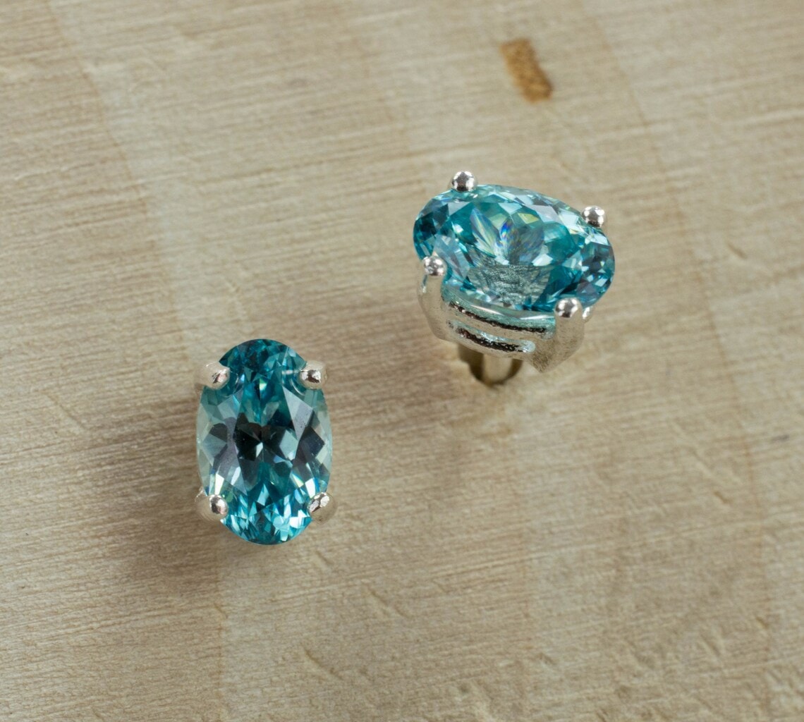 Blue Zircon Earrings