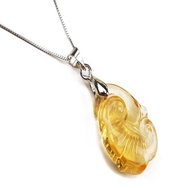 carved citrine pendant