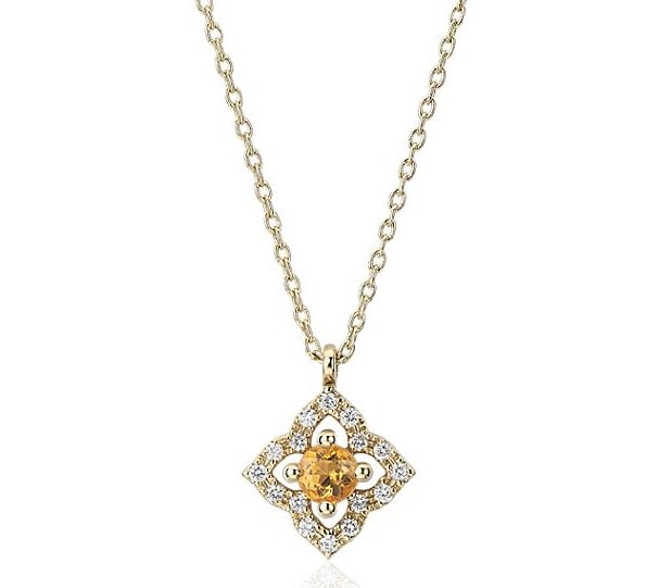 Yellow citrine pendant