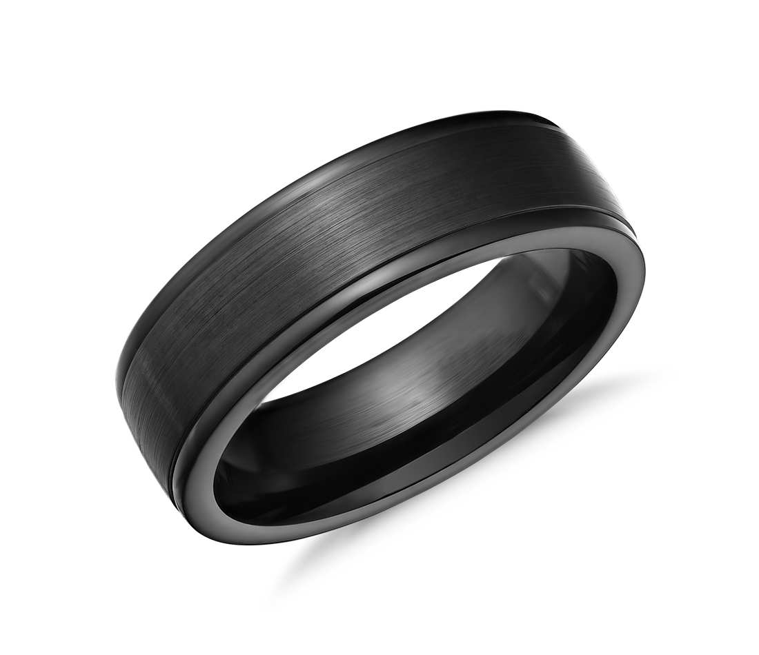 Cobalt black wedding band