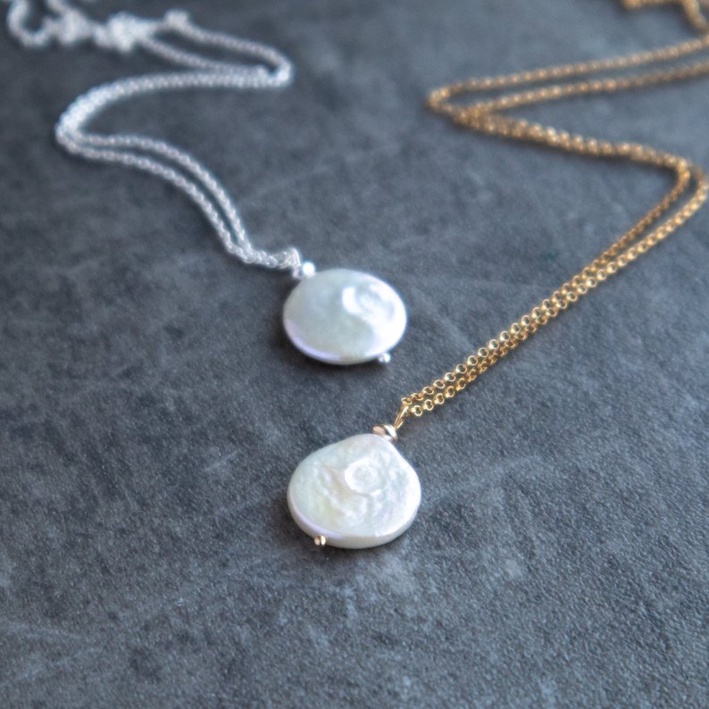 coin pearl pendant