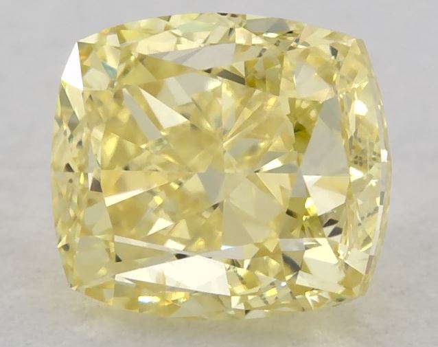 Yellow cushion shape diamond