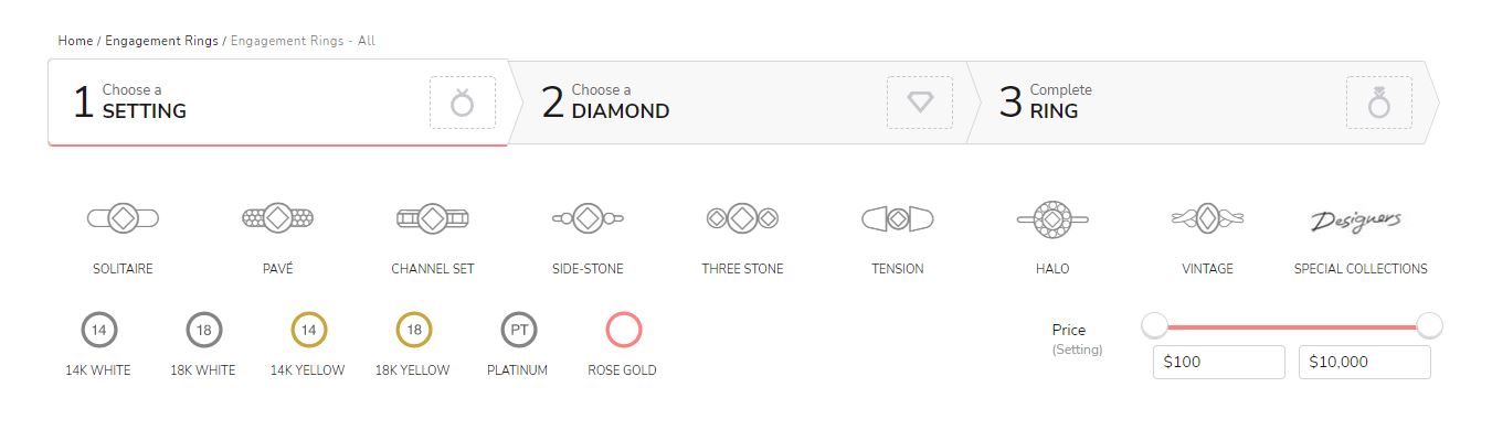 Design your own ring feature James Allen