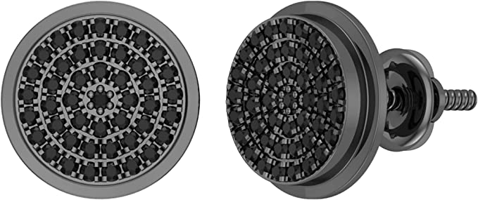 diamond double halo style screwback stud earrings