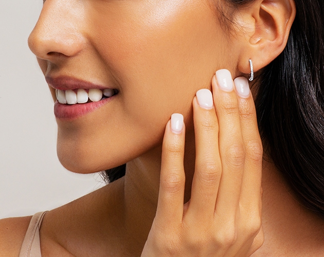 Girl wearing diamond hoop