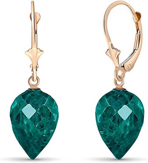 rose gold drop briolette emeralds earrings