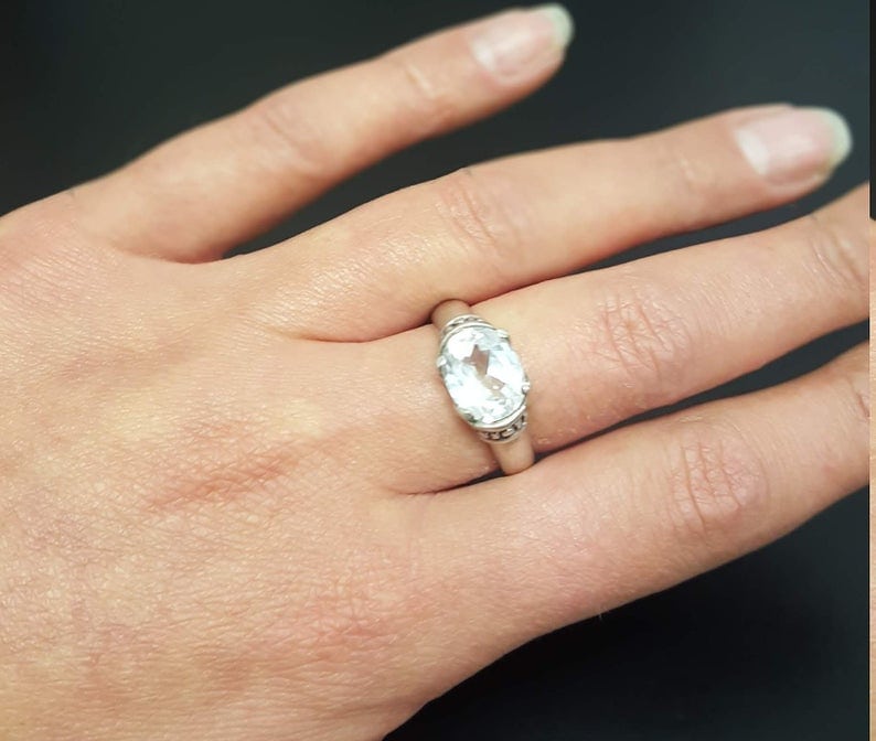 east to west engagement ring