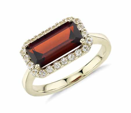 east west setting engagement ring