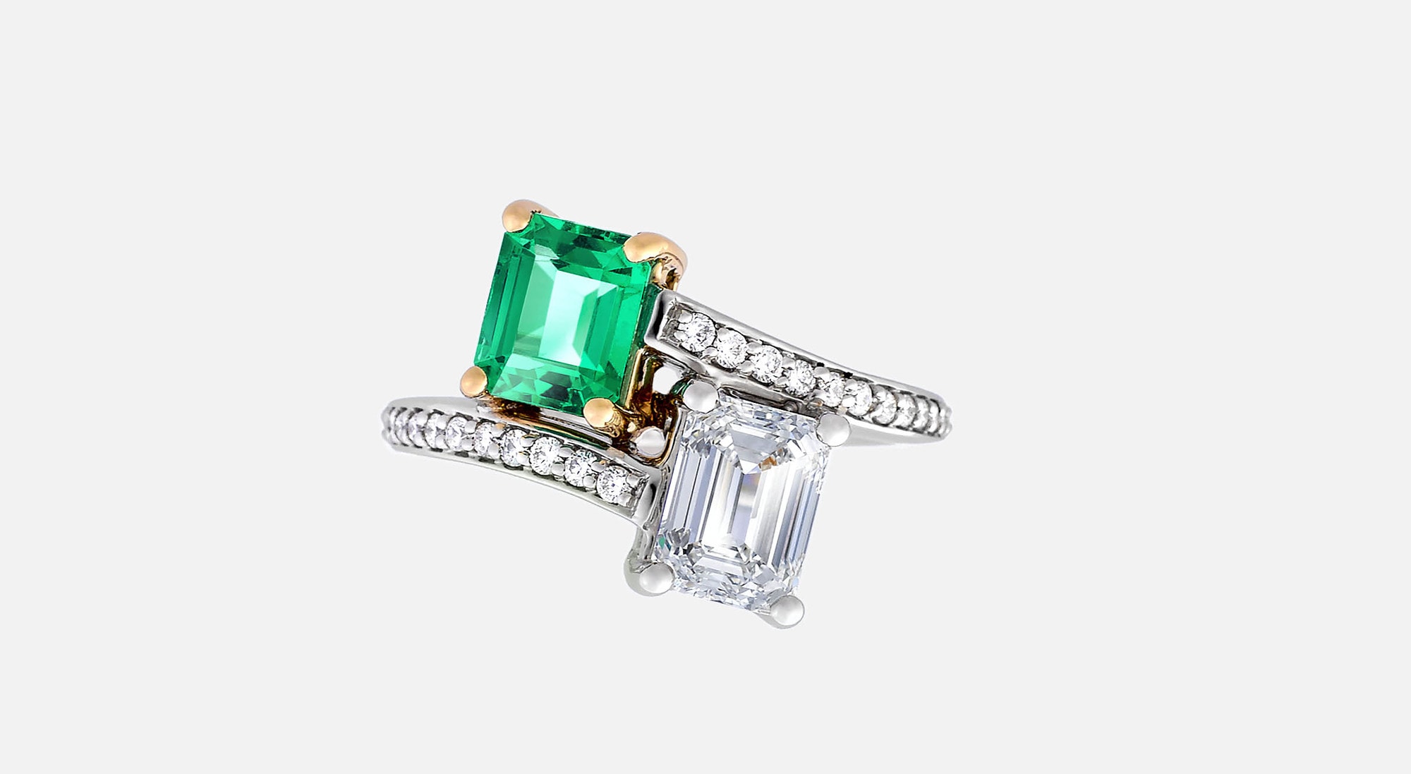 Emerald and diamond ring