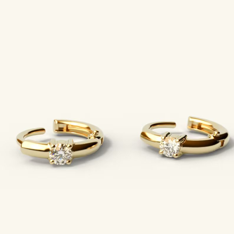 Diamond Hoops Earrings