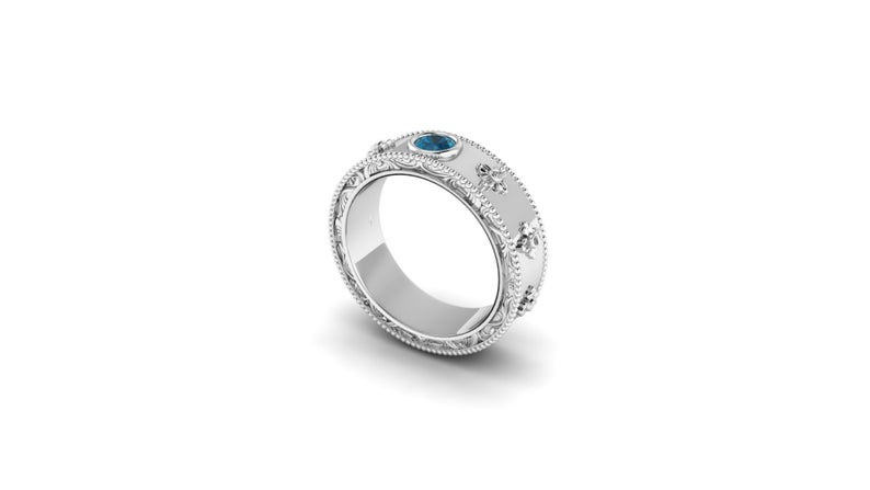 London blue topaz fantasy ring