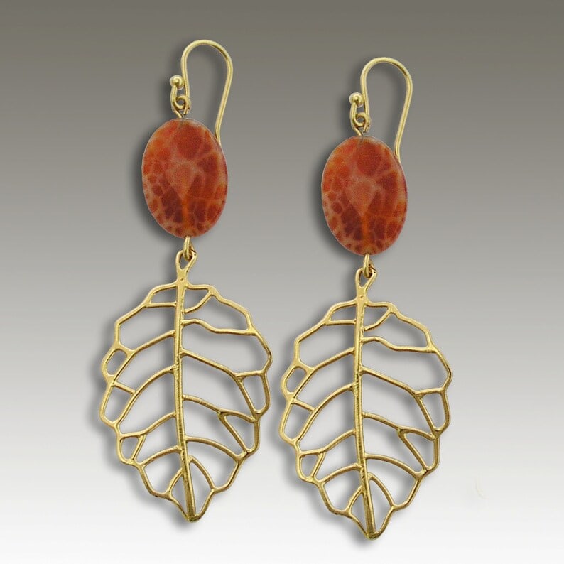 Fire agate earrings