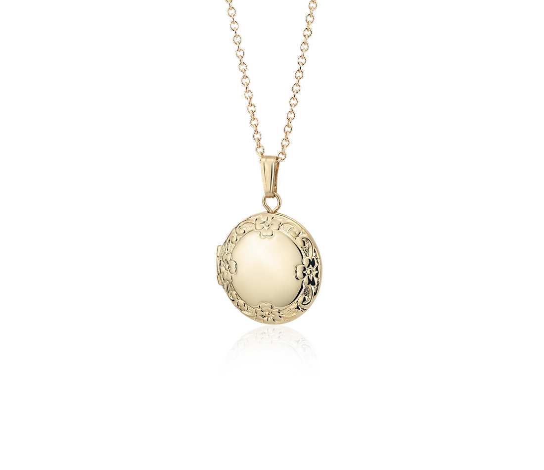 floral locket yellow gold