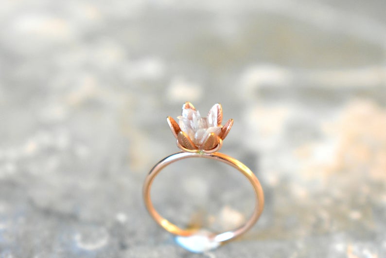 Flower diamond engagement ring