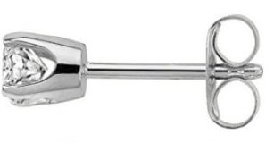 Diamond stud with friction backs