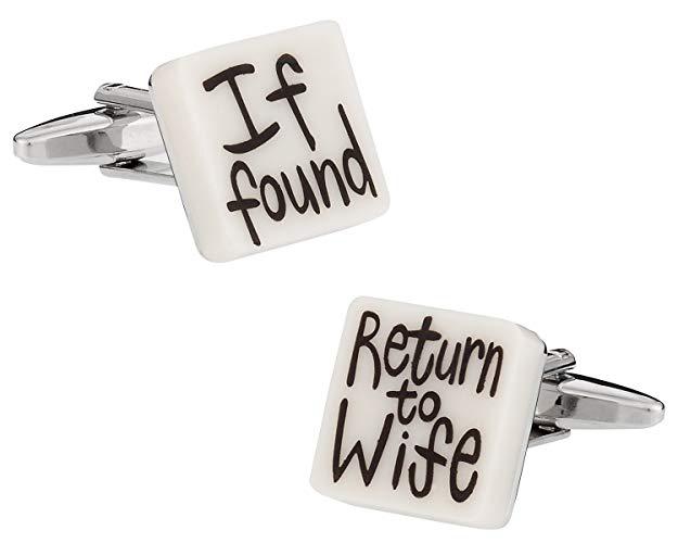 If found return to wife cufflinks for groom