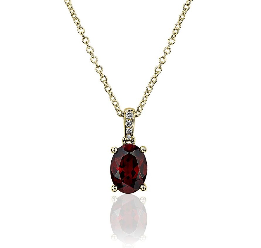 Garnet and diamond pendant