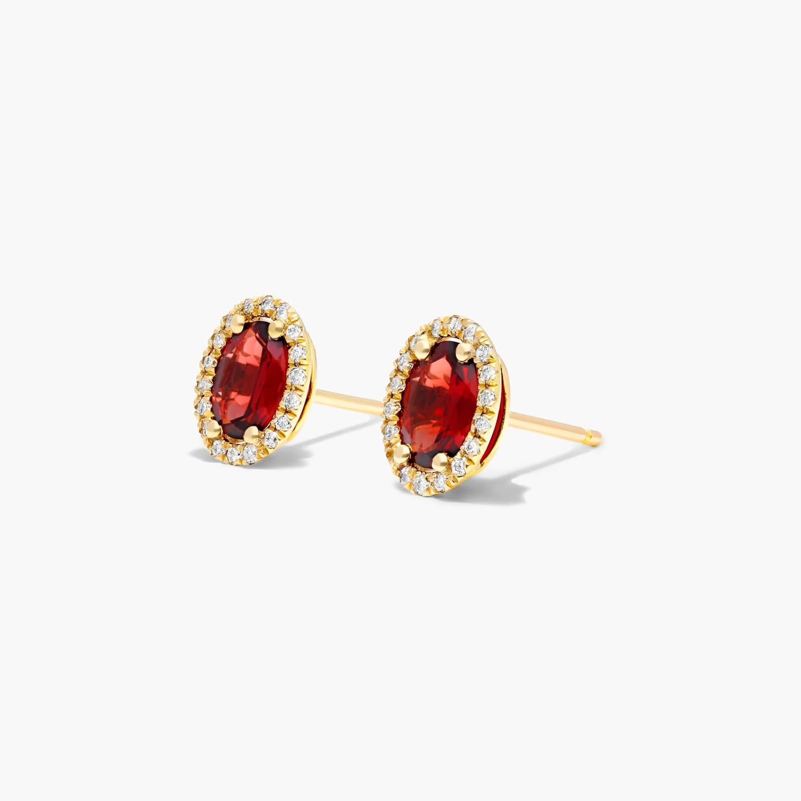 garnet and diamond stud earrings